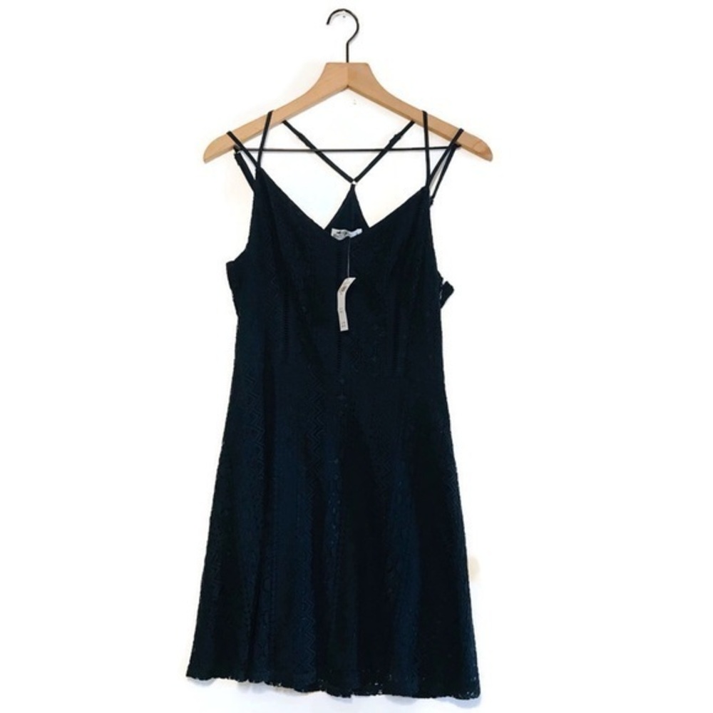 NWT Hollister Navy Blue Crochet Knit Sleeveless Dress Women’s size Small 4 6 - Picture 1 of 6